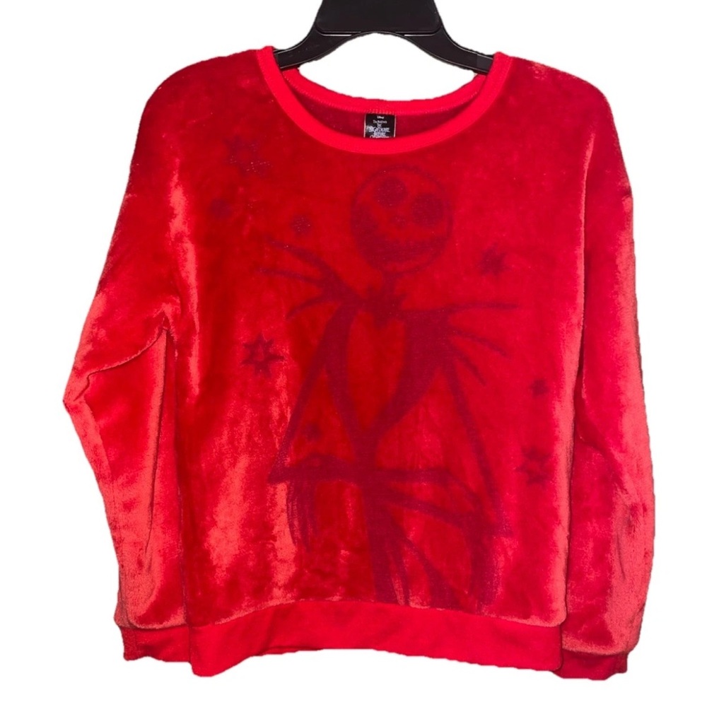 The Nightmare Before Christmas Red Velvet Fleece Top Sz 14/16